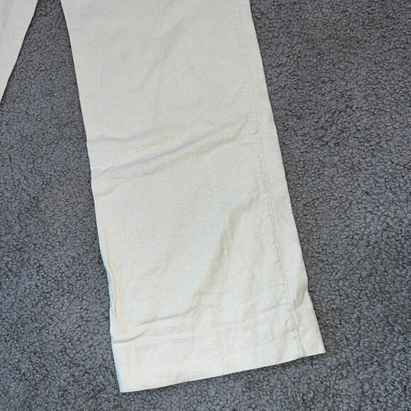 LPA Linen Blend Jacopo Side Button Closure Sailor Wide Leg Pants - Ivory - XS - Picture 3 of 11